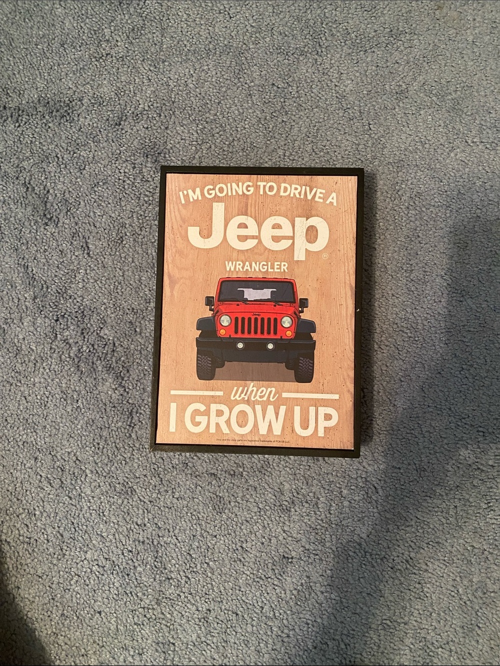 Hobby Lobby Red Jeep Wrangler Wall Sign